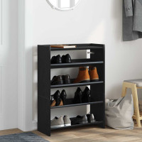 Produktbild för Skohylla svart 60x25x81 cm konstruerat trä