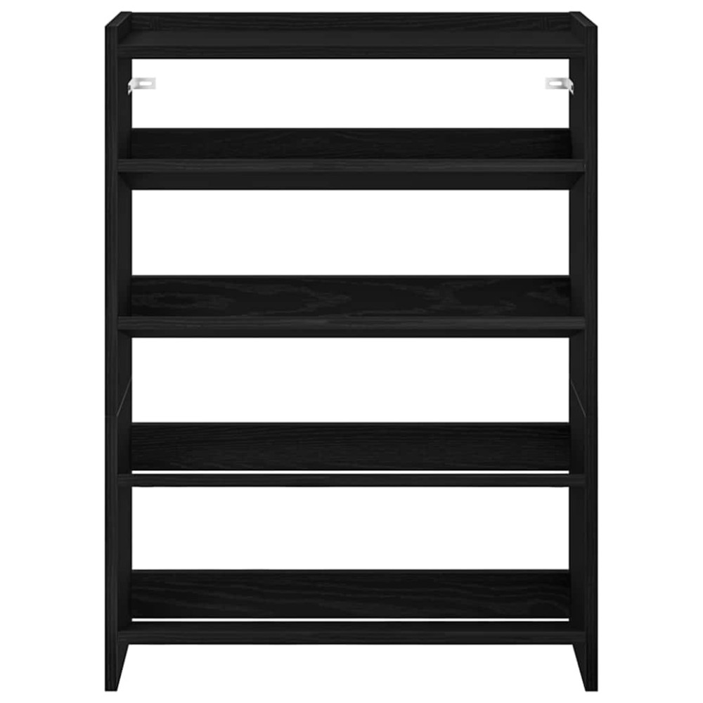Produktbild för Skohylla svart 60x25x81 cm konstruerat trä