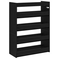 Produktbild för Skohylla svart 60x25x81 cm konstruerat trä