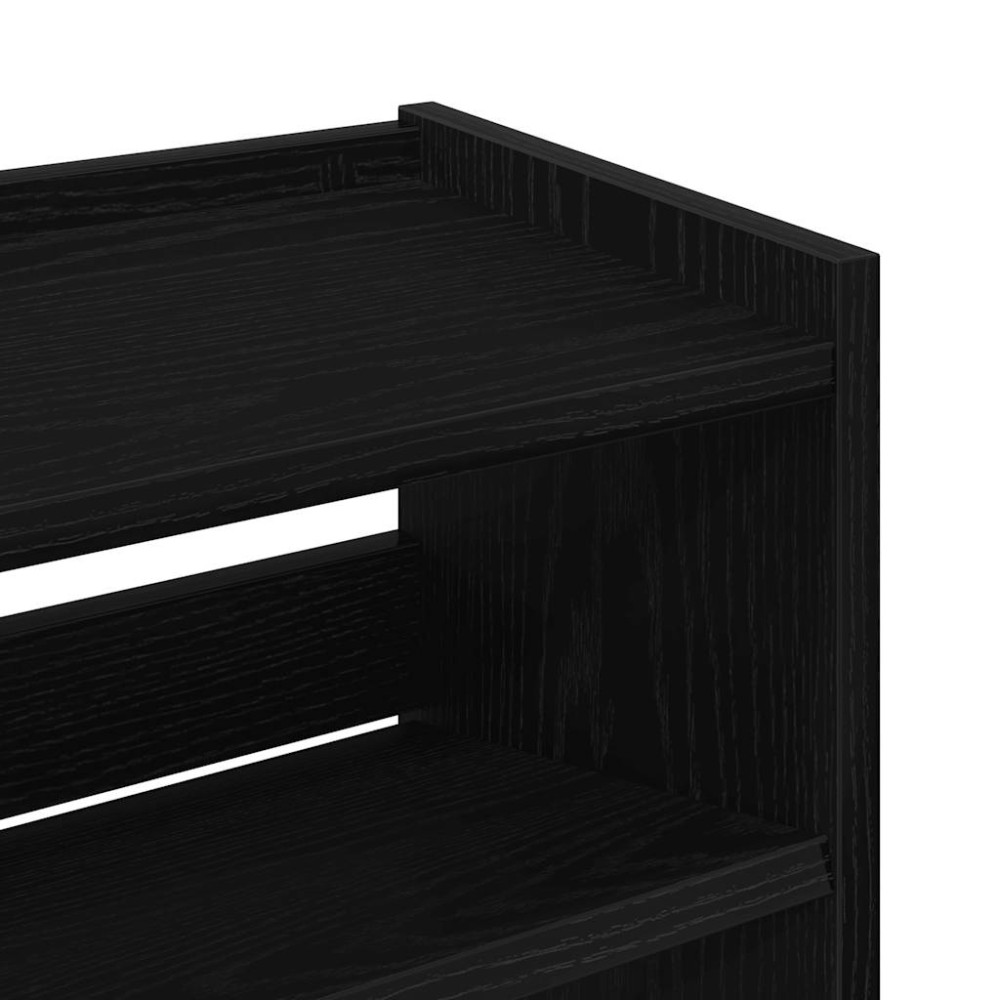 Produktbild för Skohylla svart 60x25x81 cm konstruerat trä