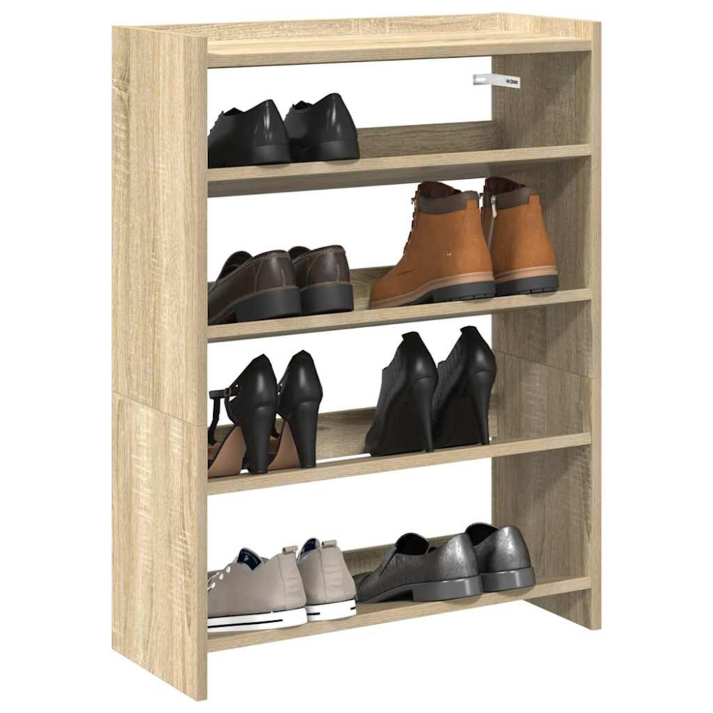 Produktbild för Skohylla sonoma-ek 60x25x81 cm konstruerat trä