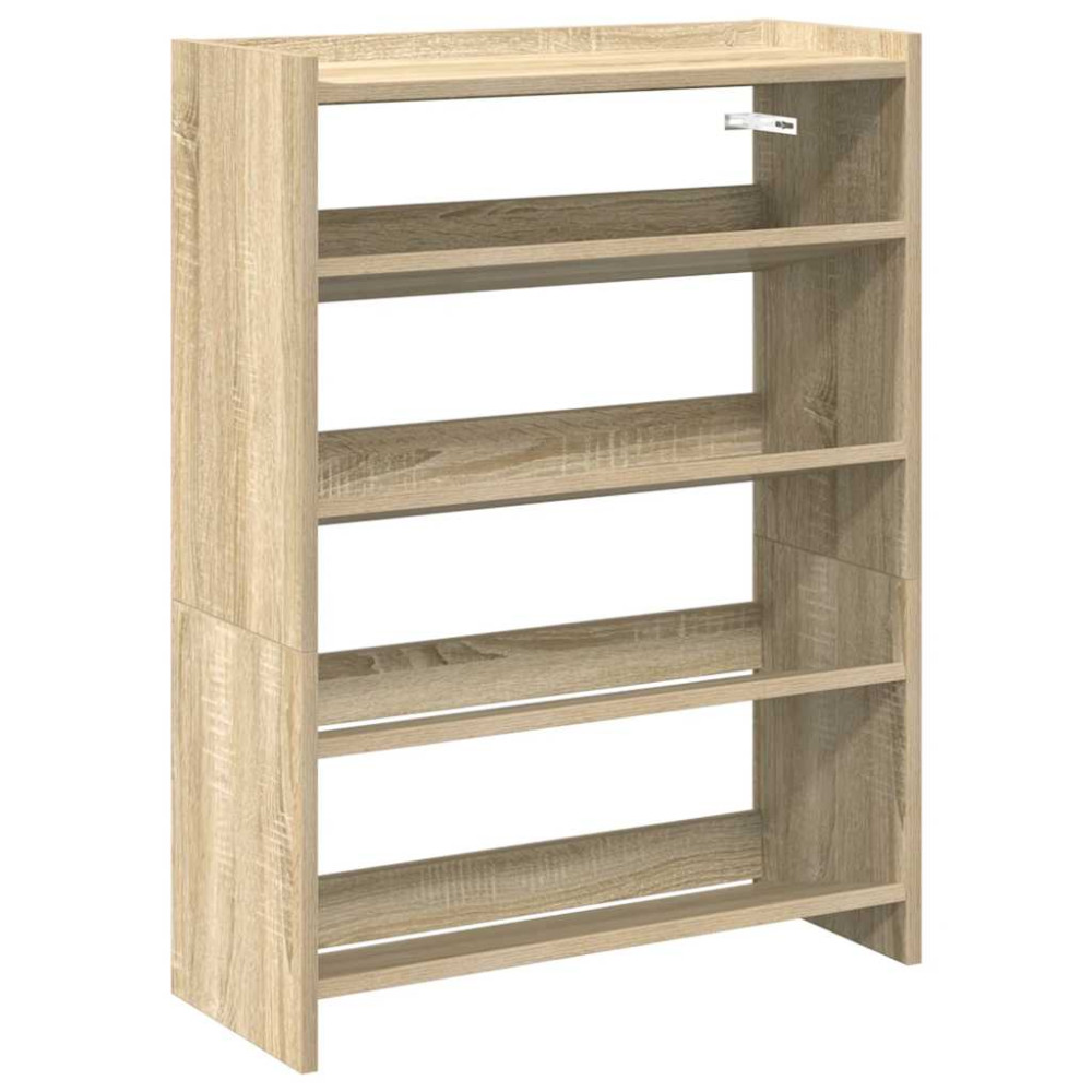 Produktbild för Skohylla sonoma-ek 60x25x81 cm konstruerat trä