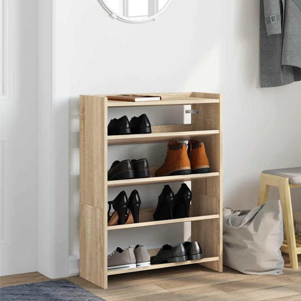 Produktbild för Skohylla sonoma-ek 60x25x81 cm konstruerat trä