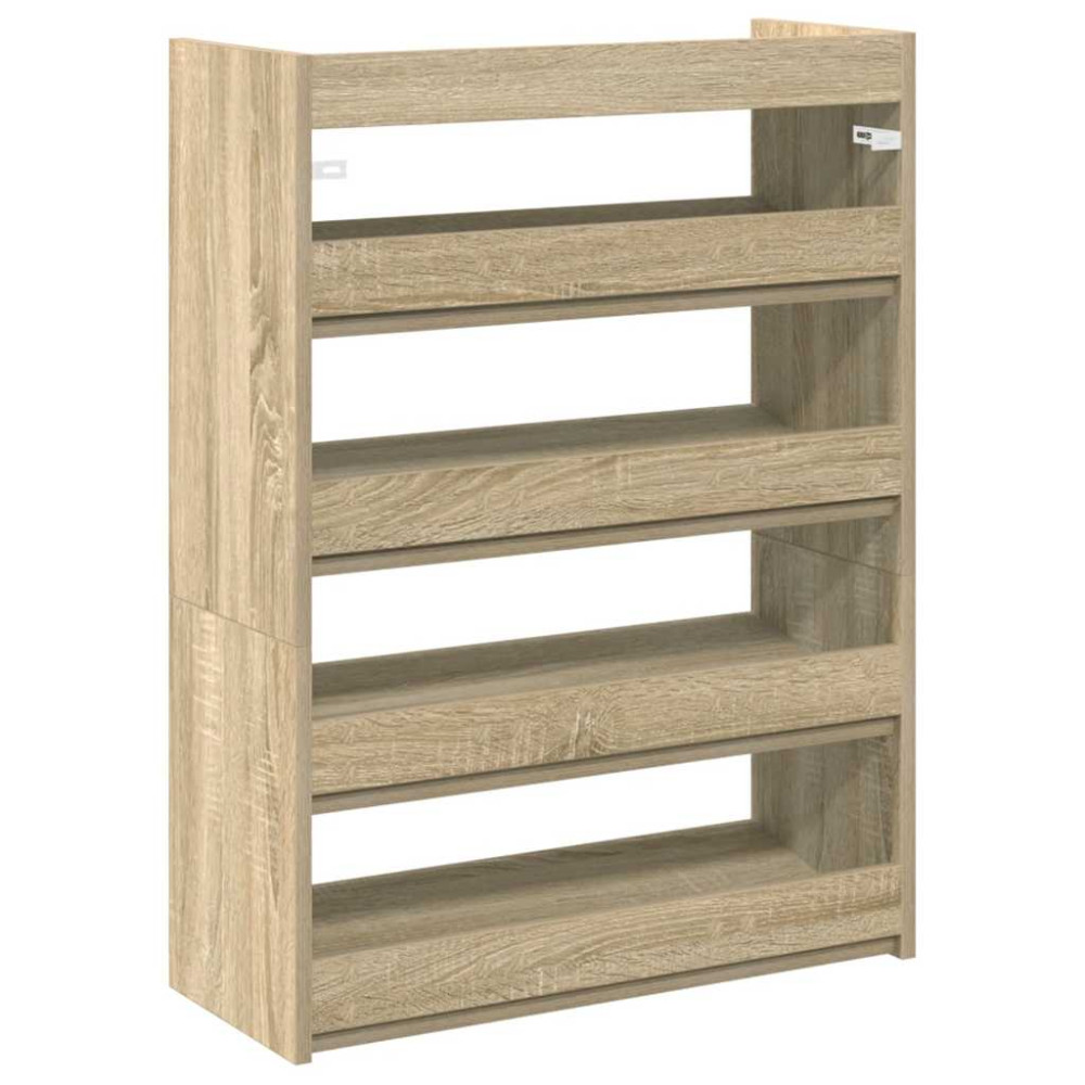 Produktbild för Skohylla sonoma-ek 60x25x81 cm konstruerat trä