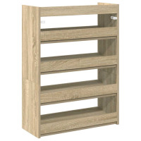 Produktbild för Skohylla sonoma-ek 60x25x81 cm konstruerat trä