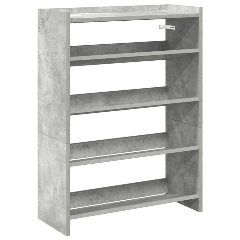 Produktbild för Skohylla betonggrå 60x25x81 cm konstruerat trä
