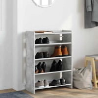 Produktbild för Skohylla betonggrå 60x25x81 cm konstruerat trä