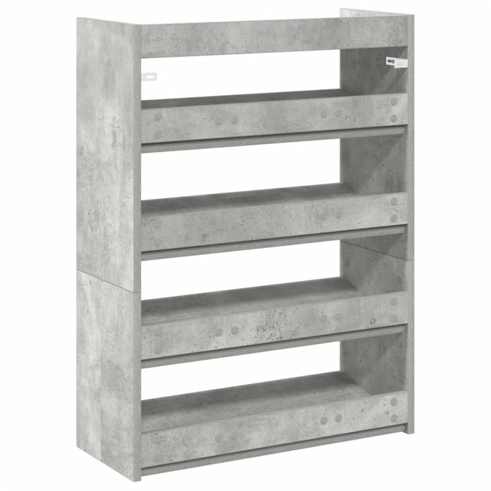 Produktbild för Skohylla betonggrå 60x25x81 cm konstruerat trä