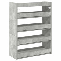 Produktbild för Skohylla betonggrå 60x25x81 cm konstruerat trä
