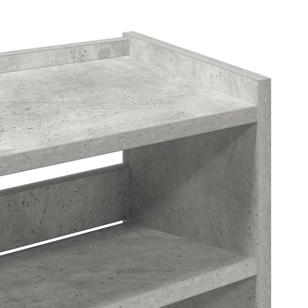 Produktbild för Skohylla betonggrå 60x25x81 cm konstruerat trä