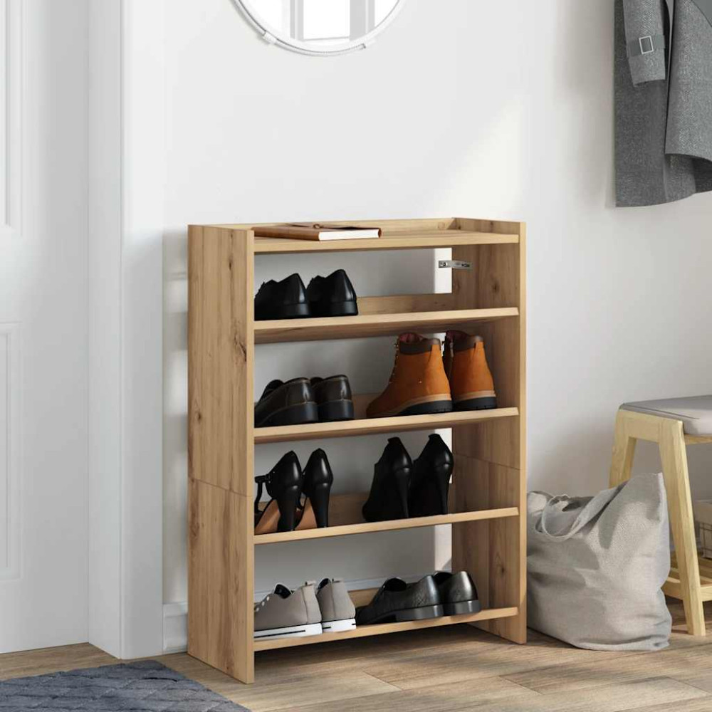 Produktbild för Skohylla ek 60x25x81 cm konstruerat trä