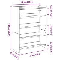 Produktbild för Skohylla ek 60x25x81 cm konstruerat trä