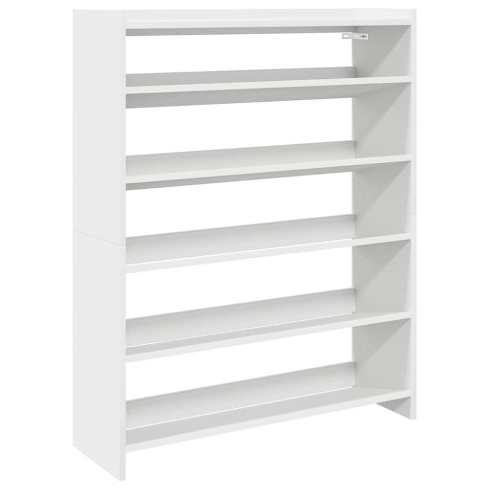 Produktbild för Skohylla vit 80x25x100 cm konstruerat trä