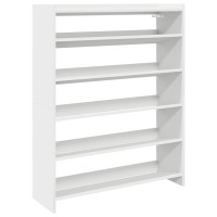 Produktbild för Skohylla vit 80x25x100 cm konstruerat trä