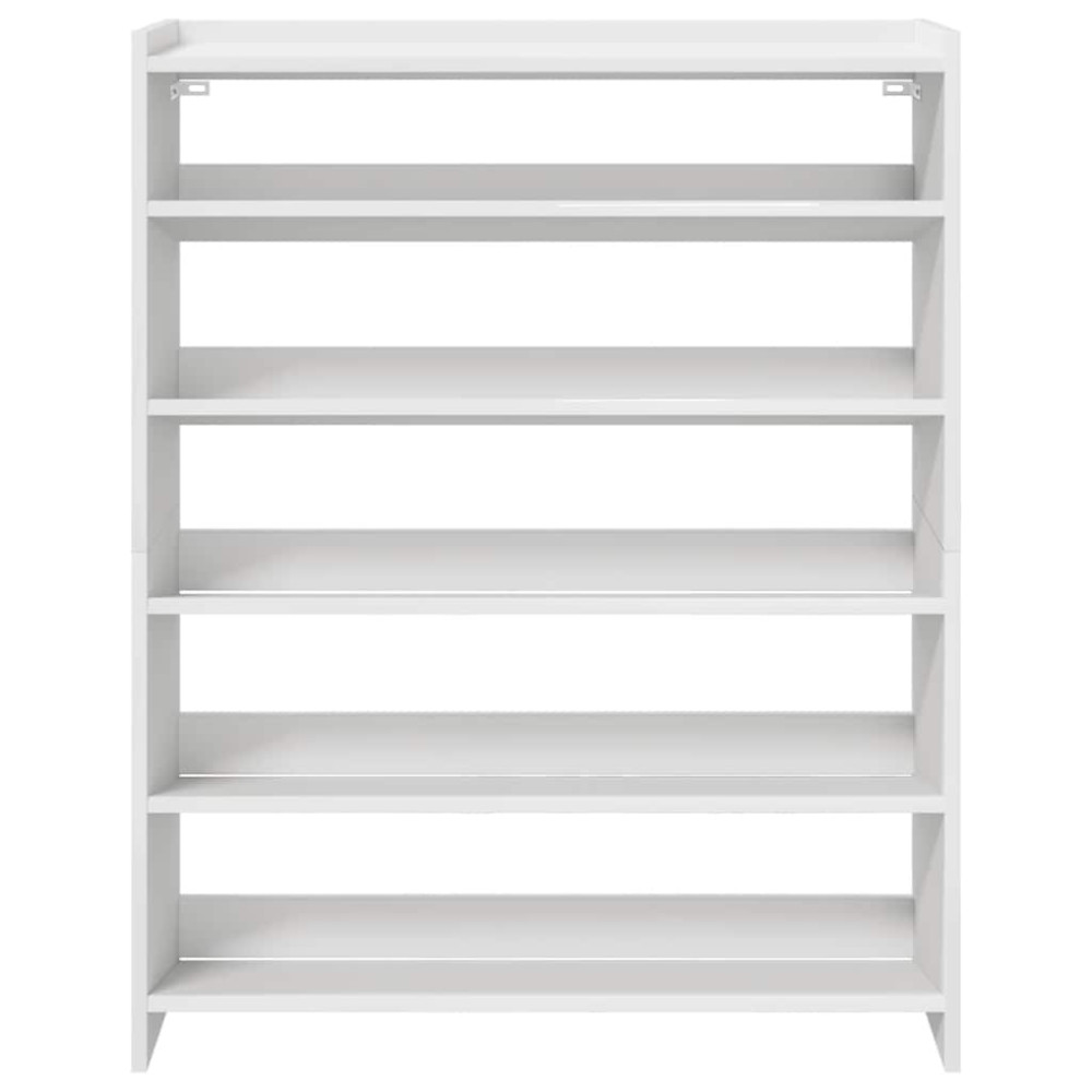 Produktbild för Skohylla vit 80x25x100 cm konstruerat trä