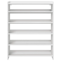 Produktbild för Skohylla vit 80x25x100 cm konstruerat trä