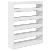 Produktbild för Skohylla vit 80x25x100 cm konstruerat trä