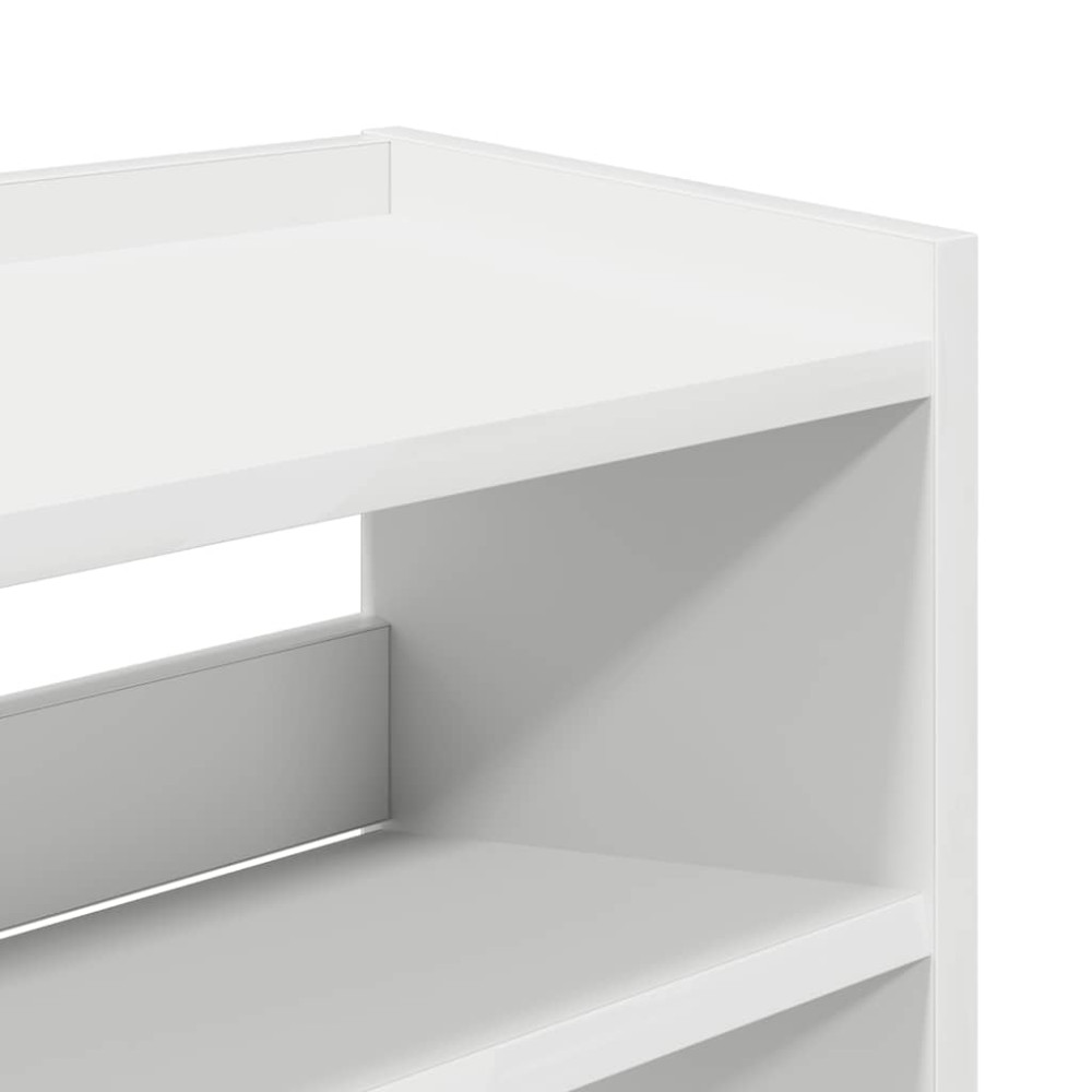 Produktbild för Skohylla vit 80x25x100 cm konstruerat trä