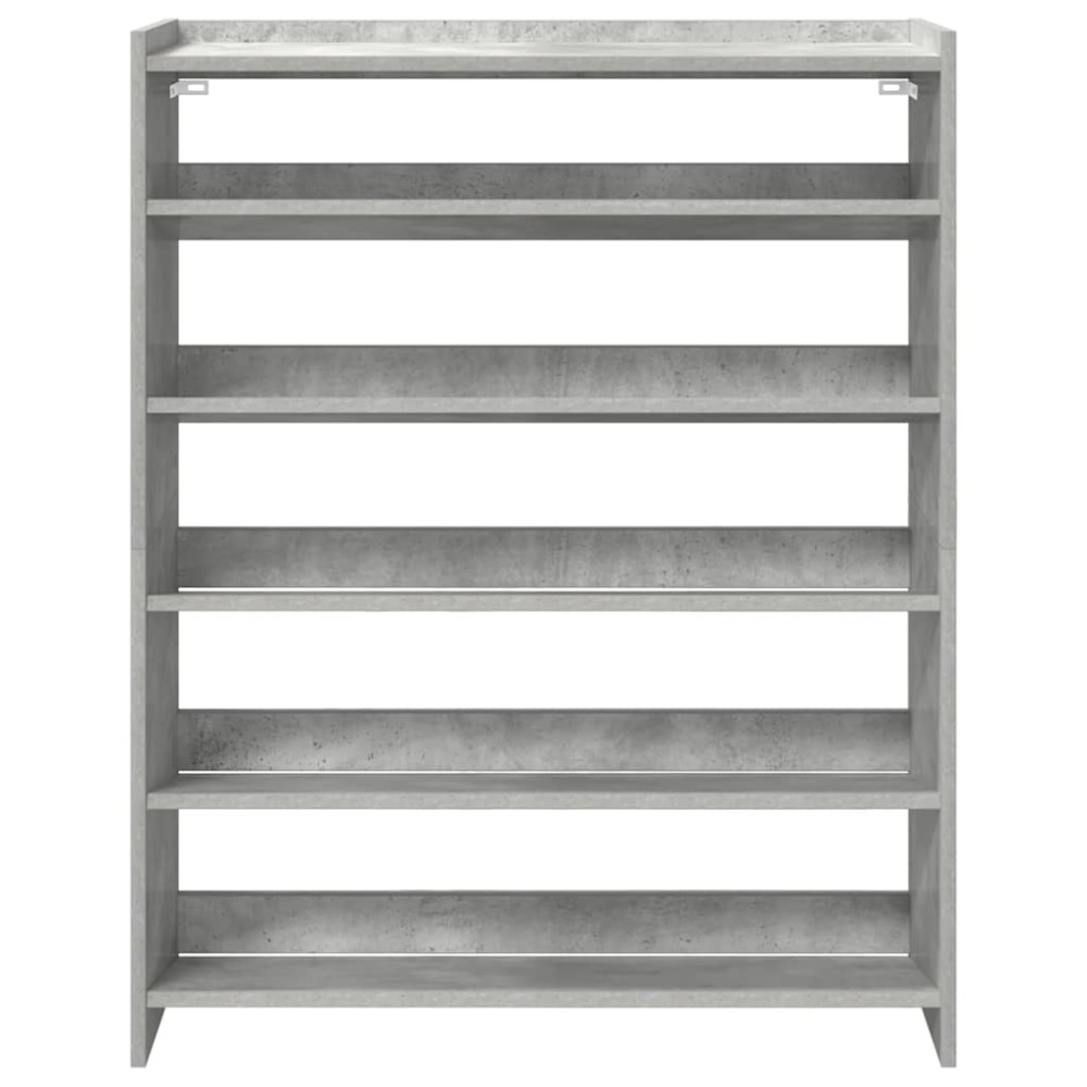 Produktbild för Skohylla betonggrå 80x25x100 cm konstruerat trä