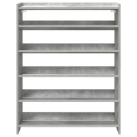 Produktbild för Skohylla betonggrå 80x25x100 cm konstruerat trä