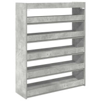 Produktbild för Skohylla betonggrå 80x25x100 cm konstruerat trä