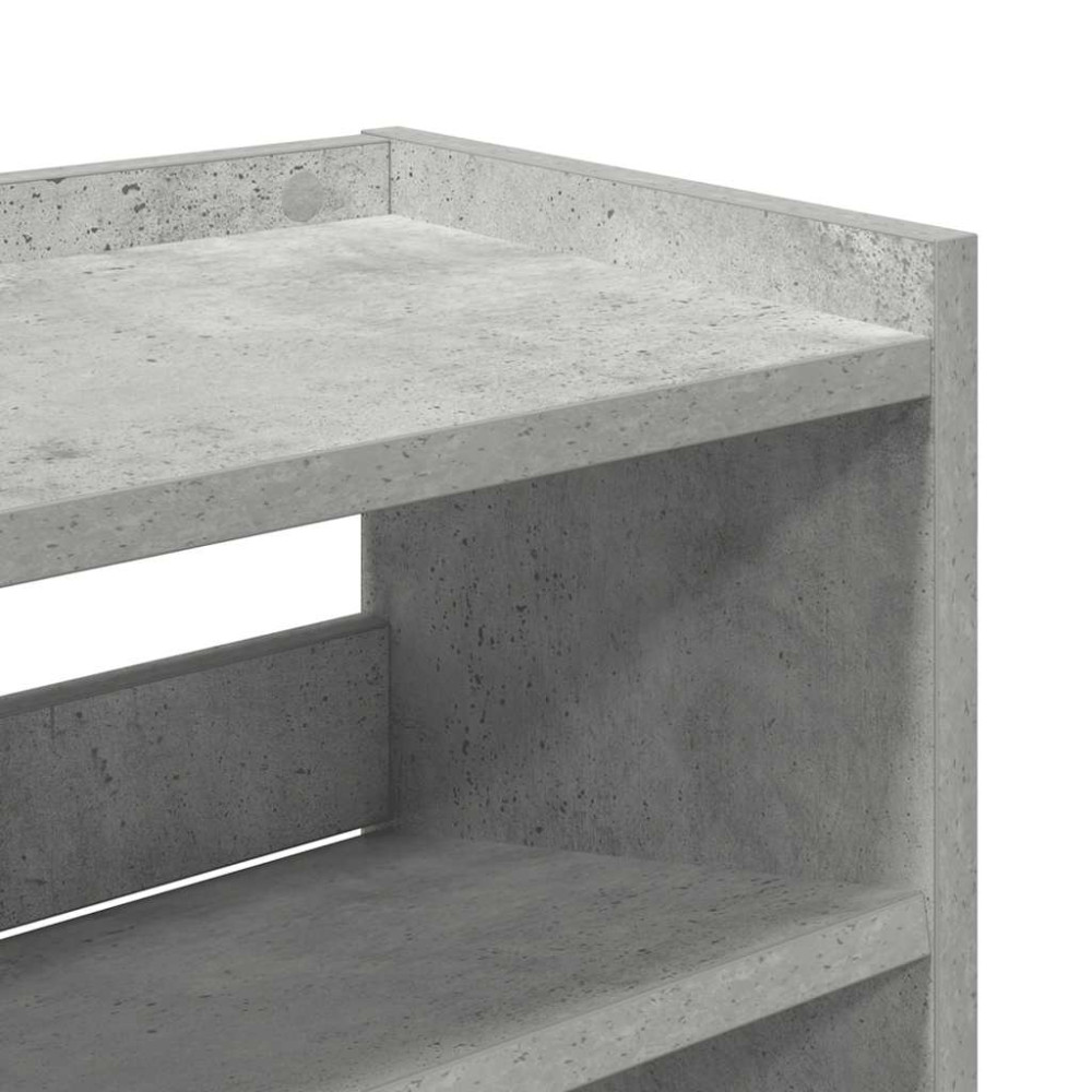 Produktbild för Skohylla betonggrå 80x25x100 cm konstruerat trä