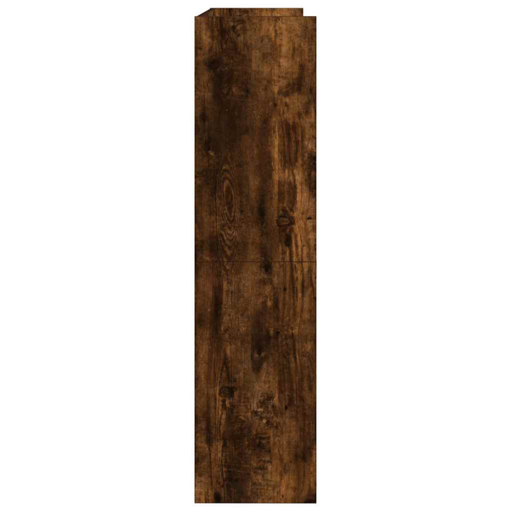 Produktbild för Skohylla rökfärgad ek 80x25x100 cm konstruerat trä