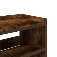 Produktbild för Skohylla rökfärgad ek 80x25x100 cm konstruerat trä