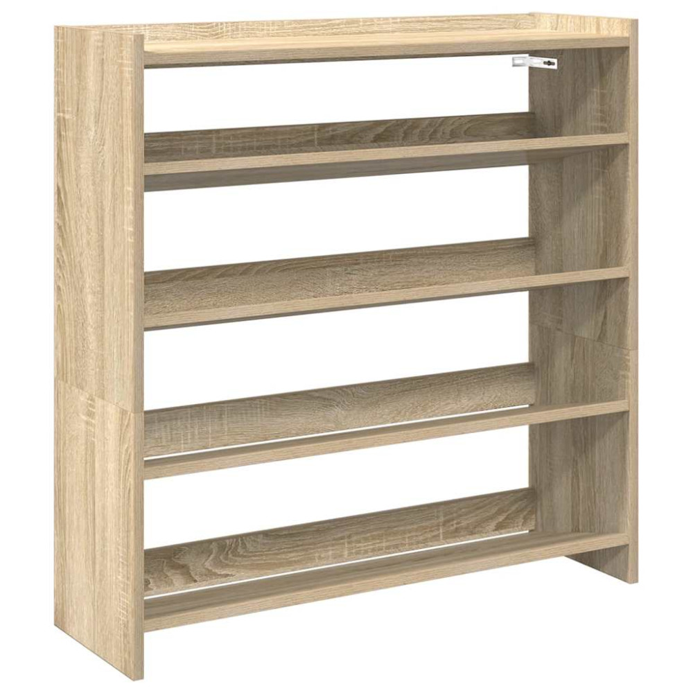 Produktbild för Skohylla sonoma-ek 80x25x81 cm konstruerat trä