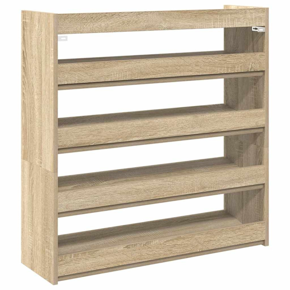 Produktbild för Skohylla sonoma-ek 80x25x81 cm konstruerat trä