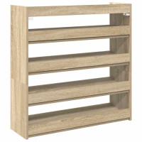Produktbild för Skohylla sonoma-ek 80x25x81 cm konstruerat trä