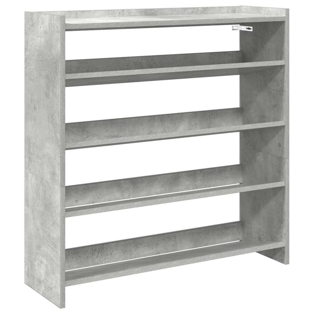 Produktbild för Skohylla betonggrå 80x25x81 cm konstruerat trä