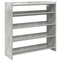 Produktbild för Skohylla betonggrå 80x25x81 cm konstruerat trä