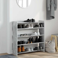 Produktbild för Skohylla betonggrå 80x25x81 cm konstruerat trä