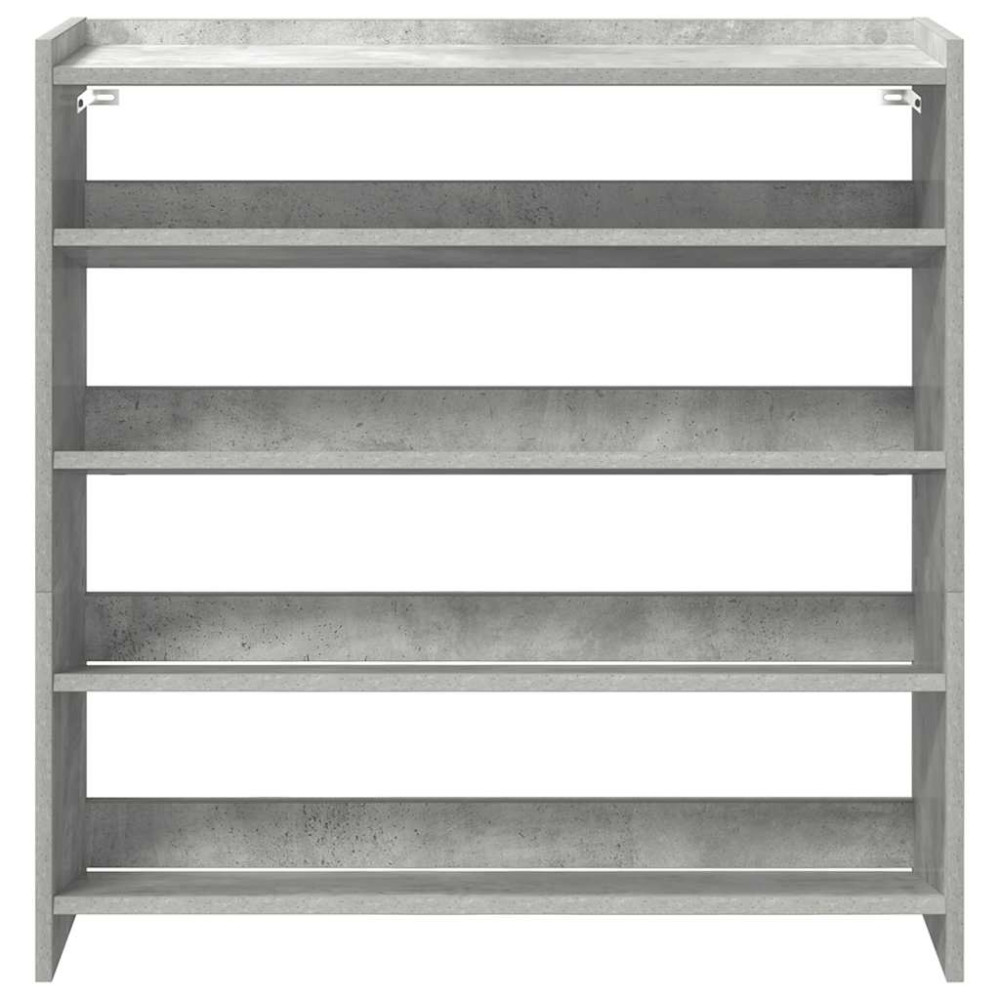 Produktbild för Skohylla betonggrå 80x25x81 cm konstruerat trä