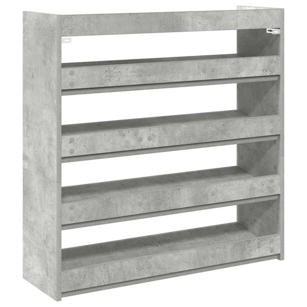 Produktbild för Skohylla betonggrå 80x25x81 cm konstruerat trä