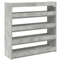 Produktbild för Skohylla betonggrå 80x25x81 cm konstruerat trä