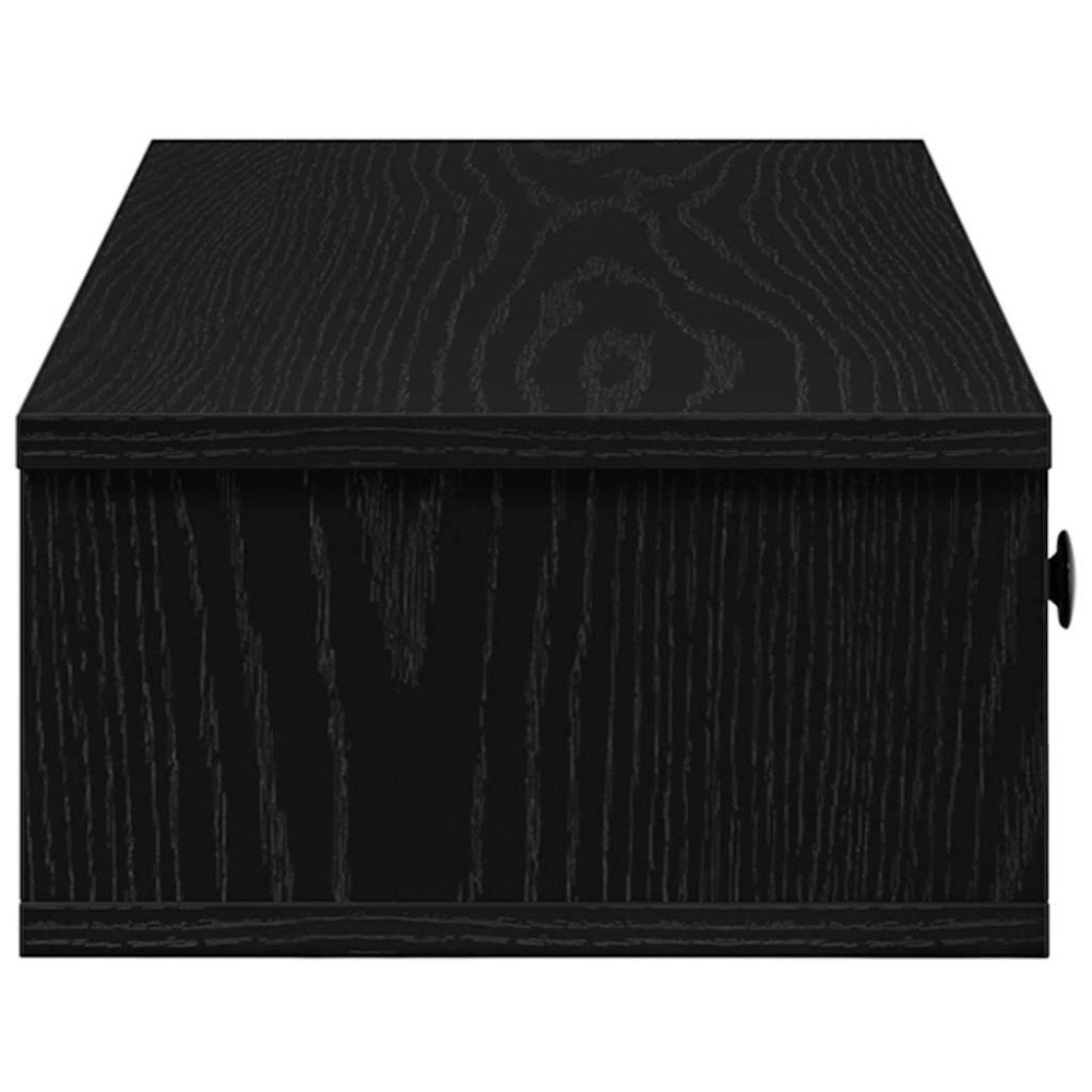 Produktbild för Vägghylla med lådor svart 100x37,5x19 cm konstruerat trä