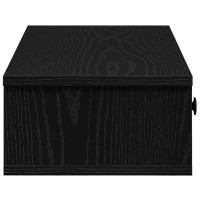 Produktbild för Vägghylla med lådor svart 100x37,5x19 cm konstruerat trä