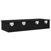 Produktbild för Vägghylla med lådor svart 100x37,5x19 cm konstruerat trä