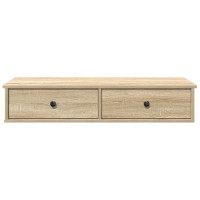 Produktbild för Vägghylla med lådor sonoma-ek 100x37,5x19 cm konstruerat trä