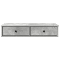 Produktbild för Vägghylla med lådor betonggrå 100x37,5x19 cm konstruerat trä
