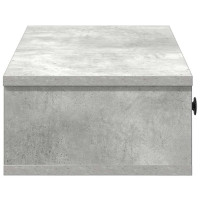 Produktbild för Vägghylla med lådor betonggrå 100x37,5x19 cm konstruerat trä