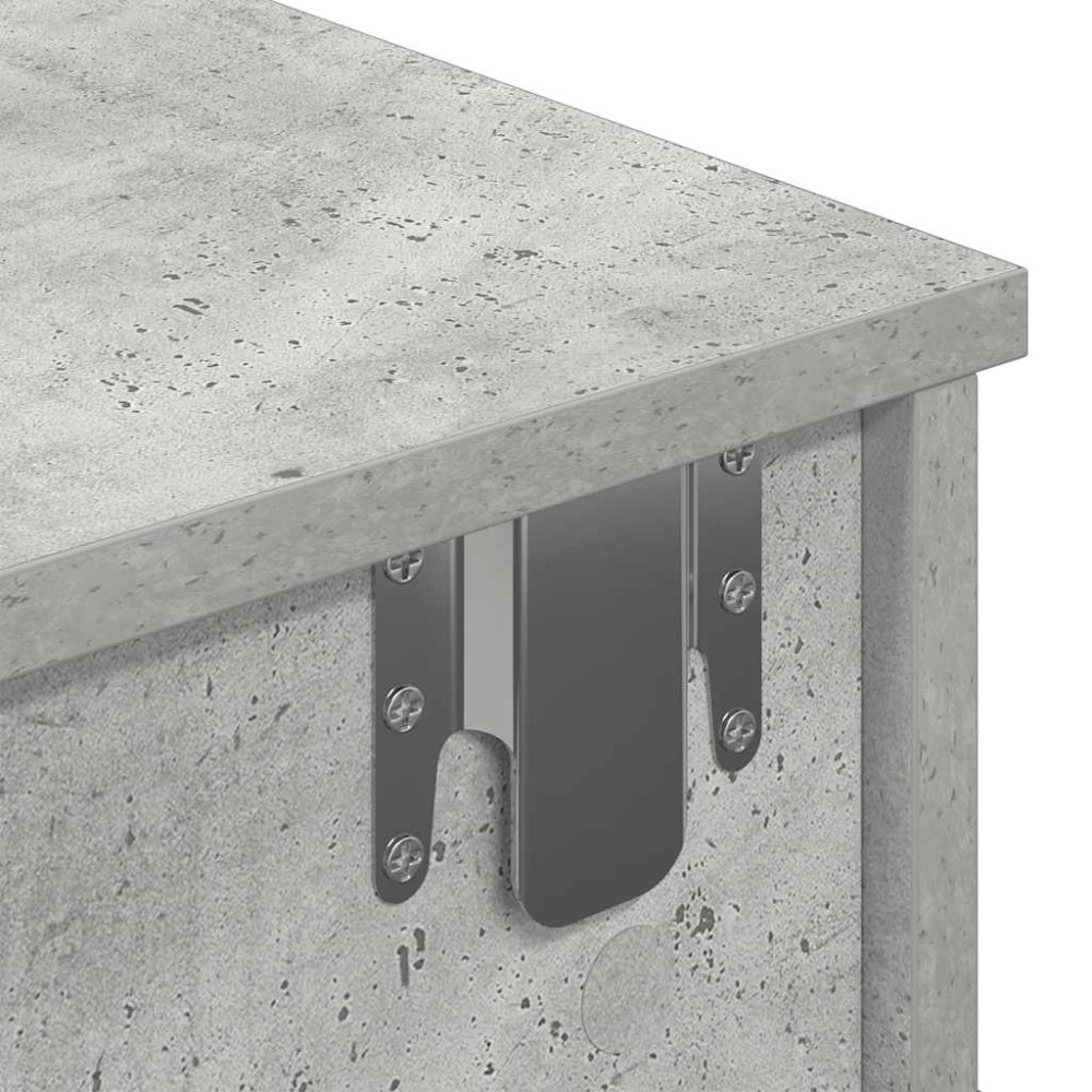 Produktbild för Vägghylla med lådor betonggrå 100x37,5x19 cm konstruerat trä