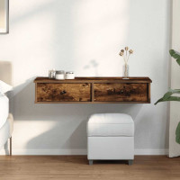 Produktbild för Vägghylla med lådor rökfärgad ek 100x37,5x19 cm konstruerat trä