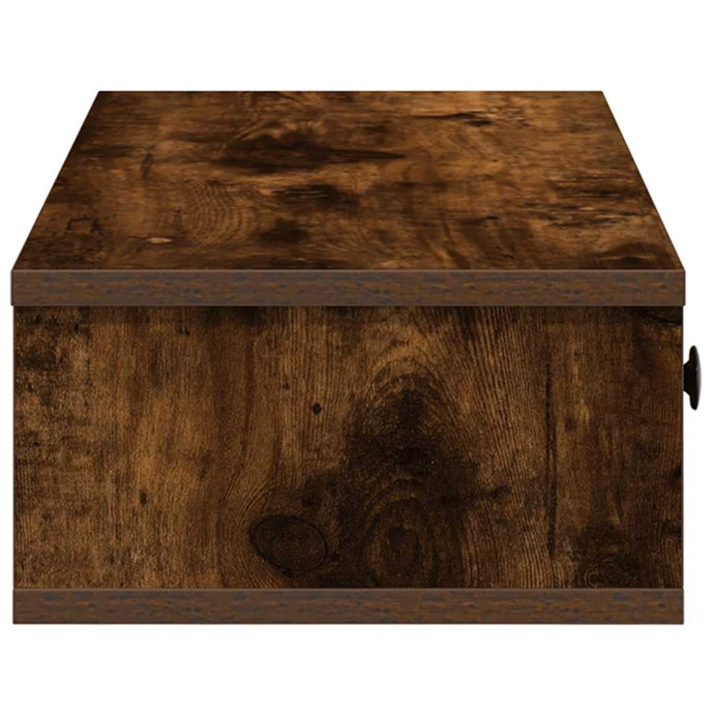 Produktbild för Vägghylla med lådor rökfärgad ek 100x37,5x19 cm konstruerat trä