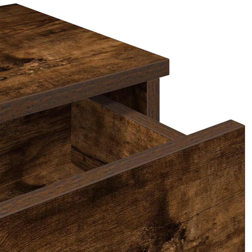 Produktbild för Vägghylla med lådor rökfärgad ek 100x37,5x19 cm konstruerat trä