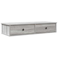 Produktbild för Vägghylla med lådor grå sonoma 100x37,5x19 cm konstruerat trä