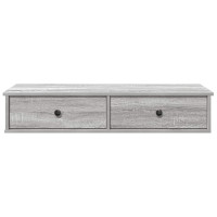Produktbild för Vägghylla med lådor grå sonoma 100x37,5x19 cm konstruerat trä