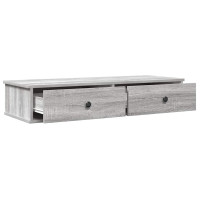 Produktbild för Vägghylla med lådor grå sonoma 100x37,5x19 cm konstruerat trä